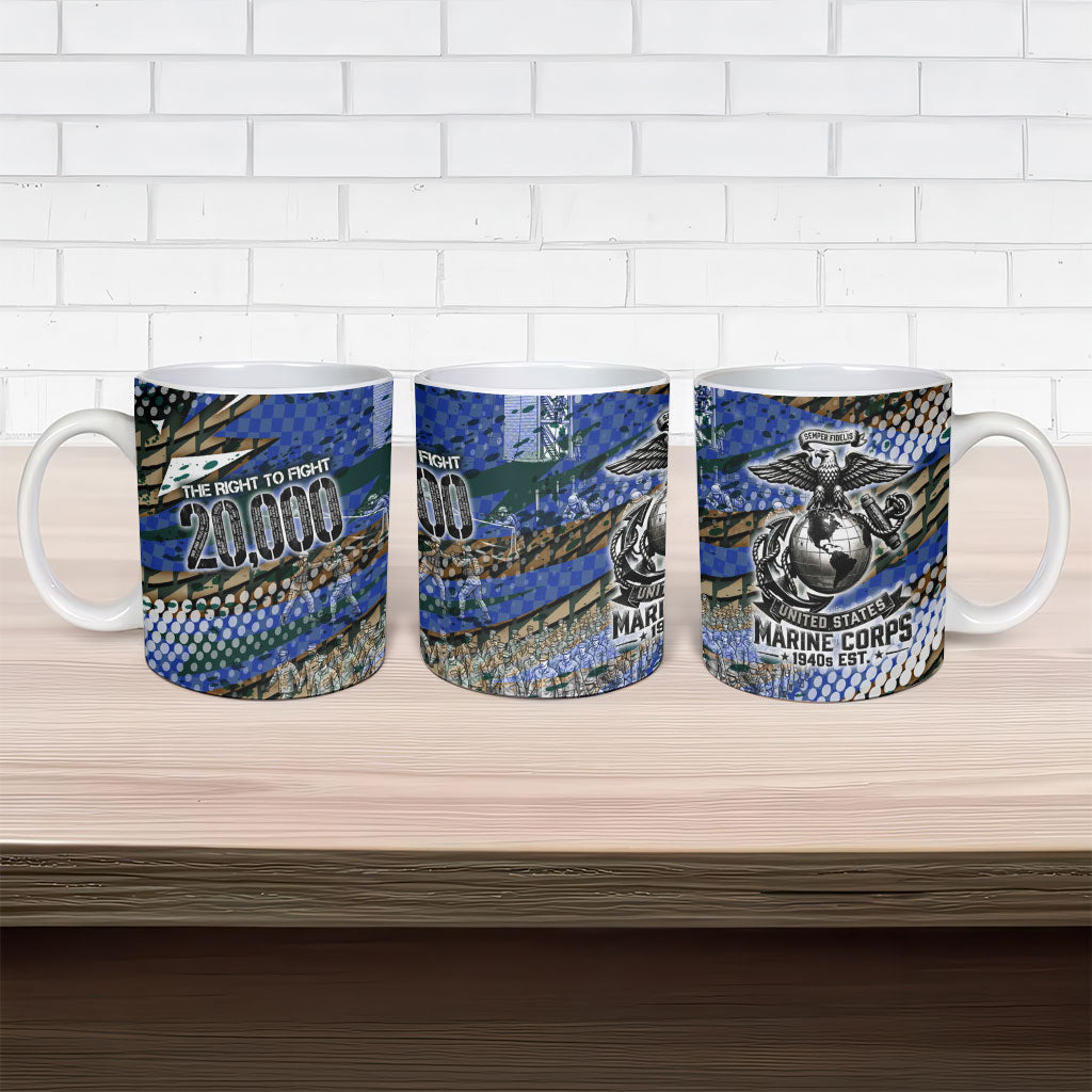 Montford Point Marines 1940s Est Ceramic Mug The Right To Fight 20000 Military Camouflage Art