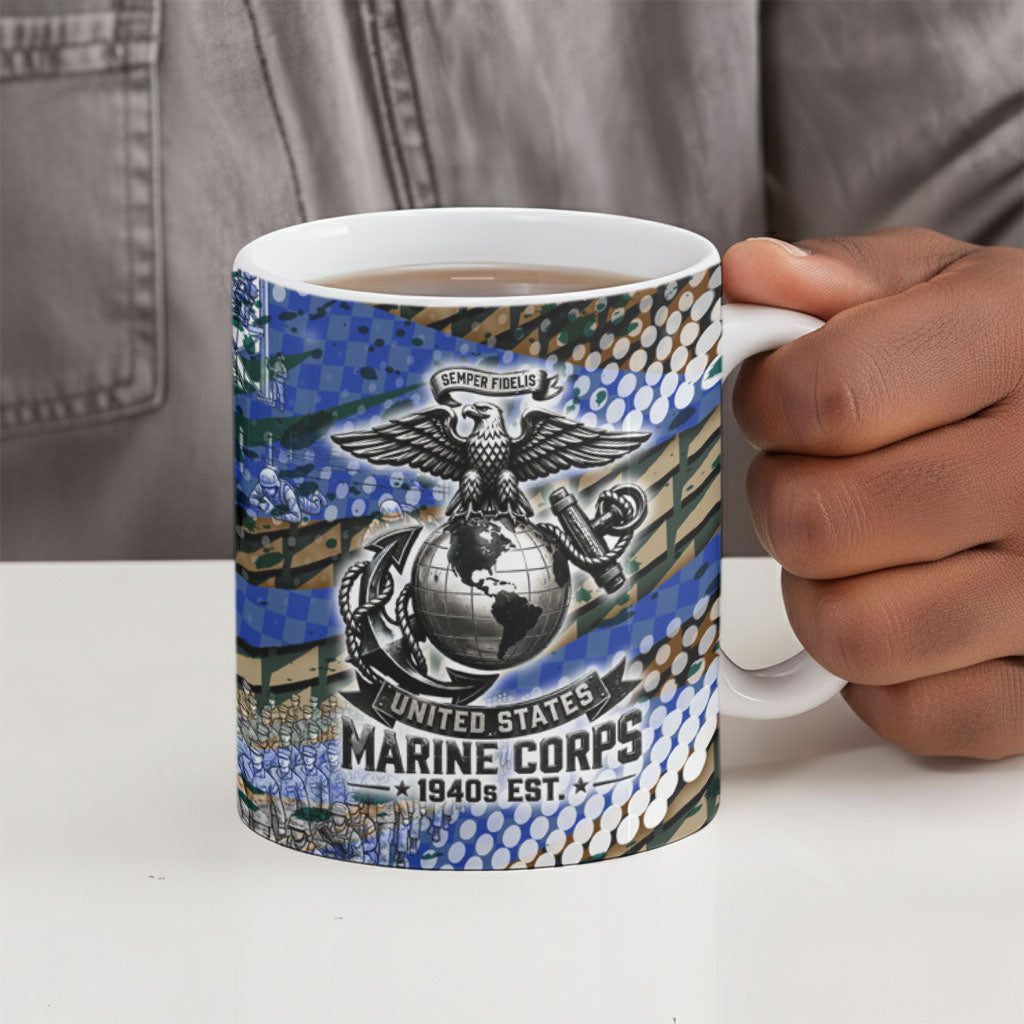 Montford Point Marines 1940s Est Ceramic Mug The Right To Fight 20000 Military Camouflage Art