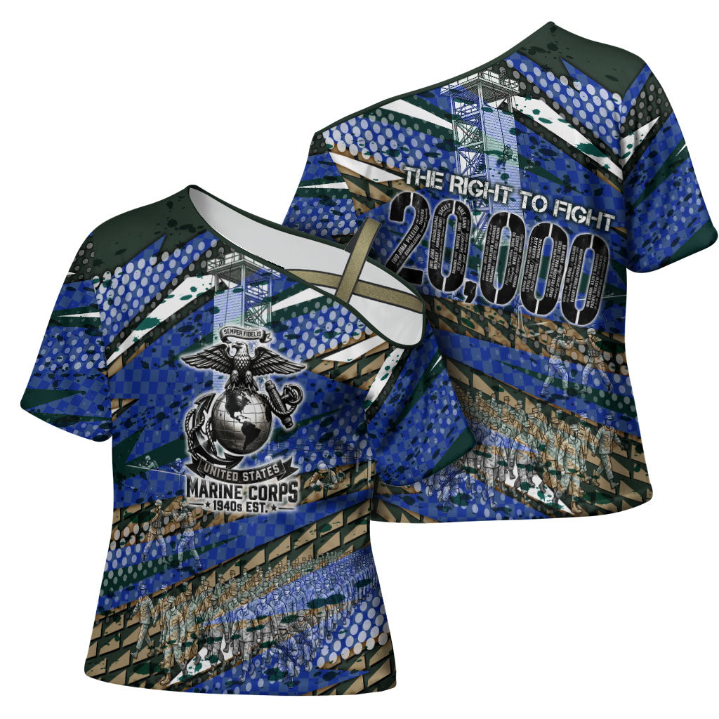 Montford Point Marines 1940s Est Cross Shoulder Shirt The Right To Fight 20000 Military Camouflage Art