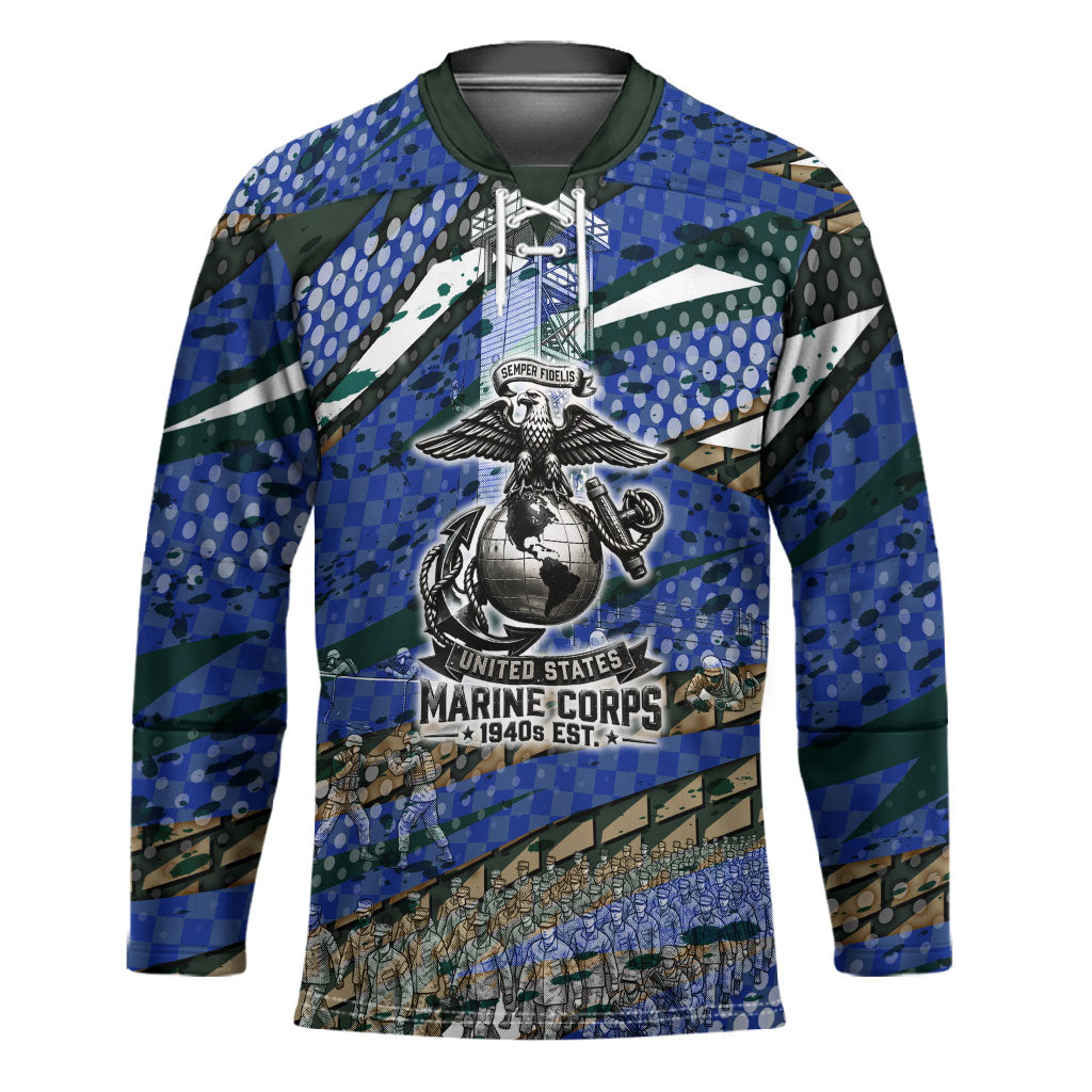Montford Point Marines 1940s Est Hockey Jersey The Right To Fight 20000 Military Camouflage Art