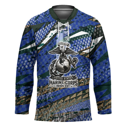 Montford Point Marines 1940s Est Hockey Jersey The Right To Fight 20000 Military Camouflage Art
