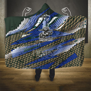 Montford Point Marines 1940s Est Hooded Blanket The Right To Fight 20000 Military Camouflage Art