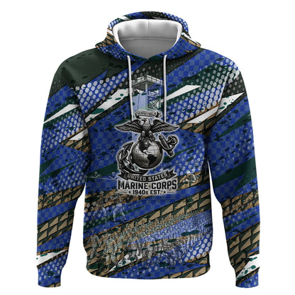 Montford Point Marines 1940s Est Hoodie The Right To Fight 20000 Military Camouflage Art