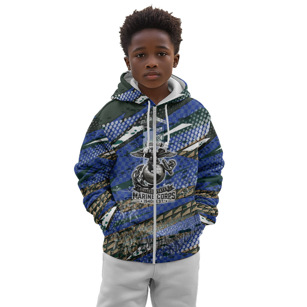 Montford Point Marines 1940s Est Kid Hoodie The Right To Fight 20000 Military Camouflage Art