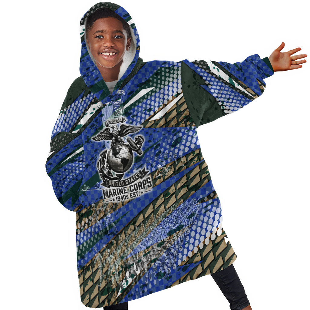 Montford Point Marines 1940s Est Kid Wearable Blanket Hoodie The Right To Fight 20000 Military Camouflage Art