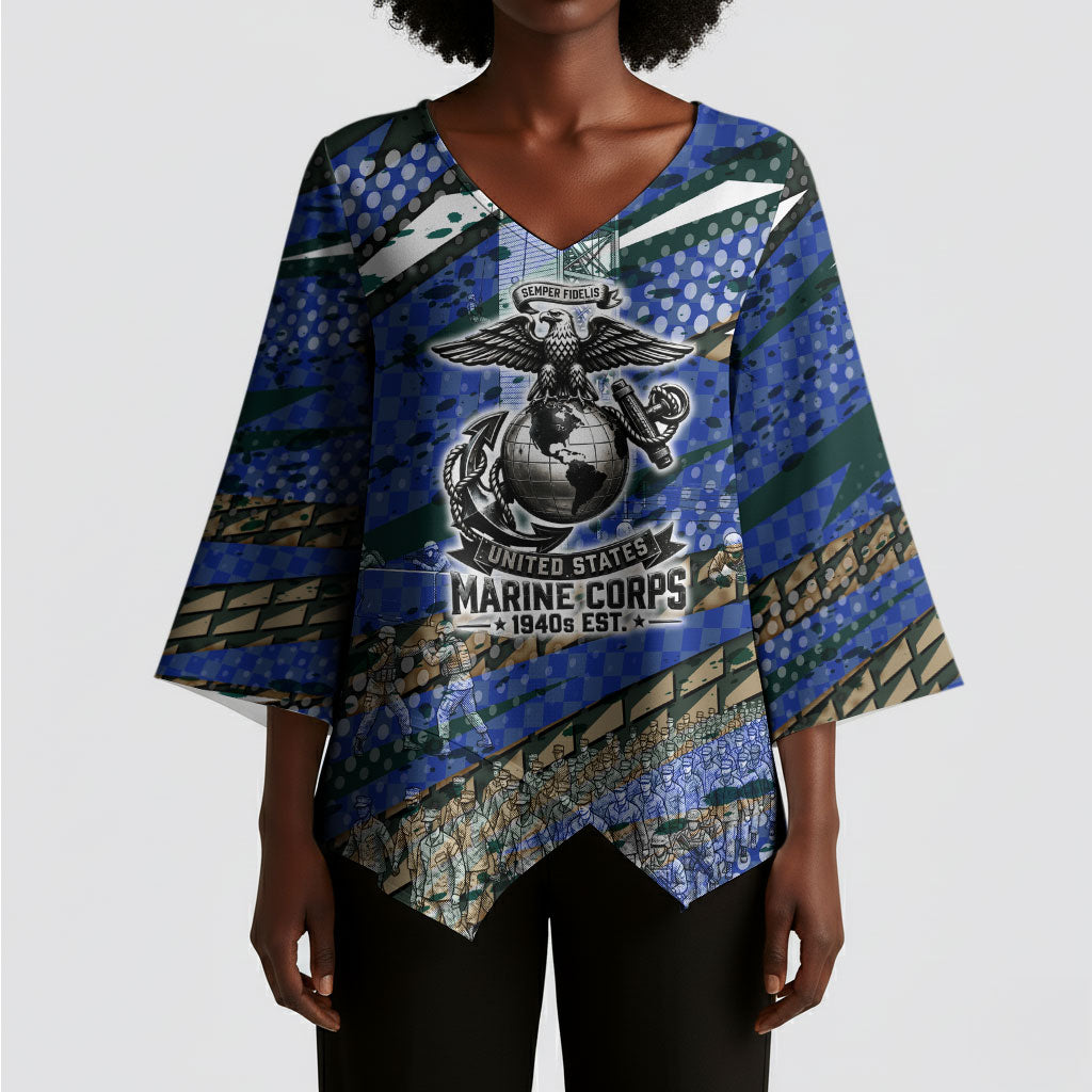 Montford Point Marines 1940s Est Kimono Sleeve Blouse The Right To Fight 20000 Military Camouflage Art