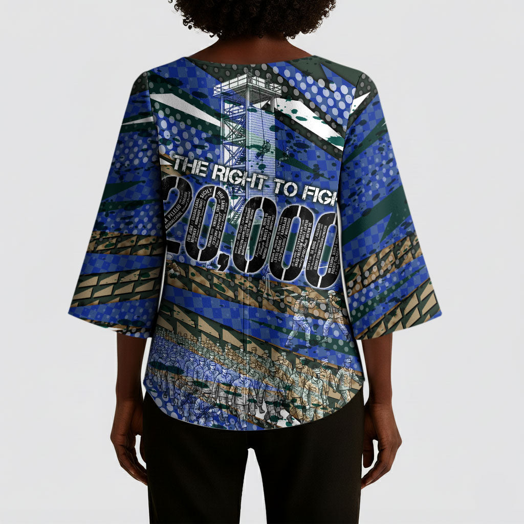 Montford Point Marines 1940s Est Kimono Sleeve Blouse The Right To Fight 20000 Military Camouflage Art