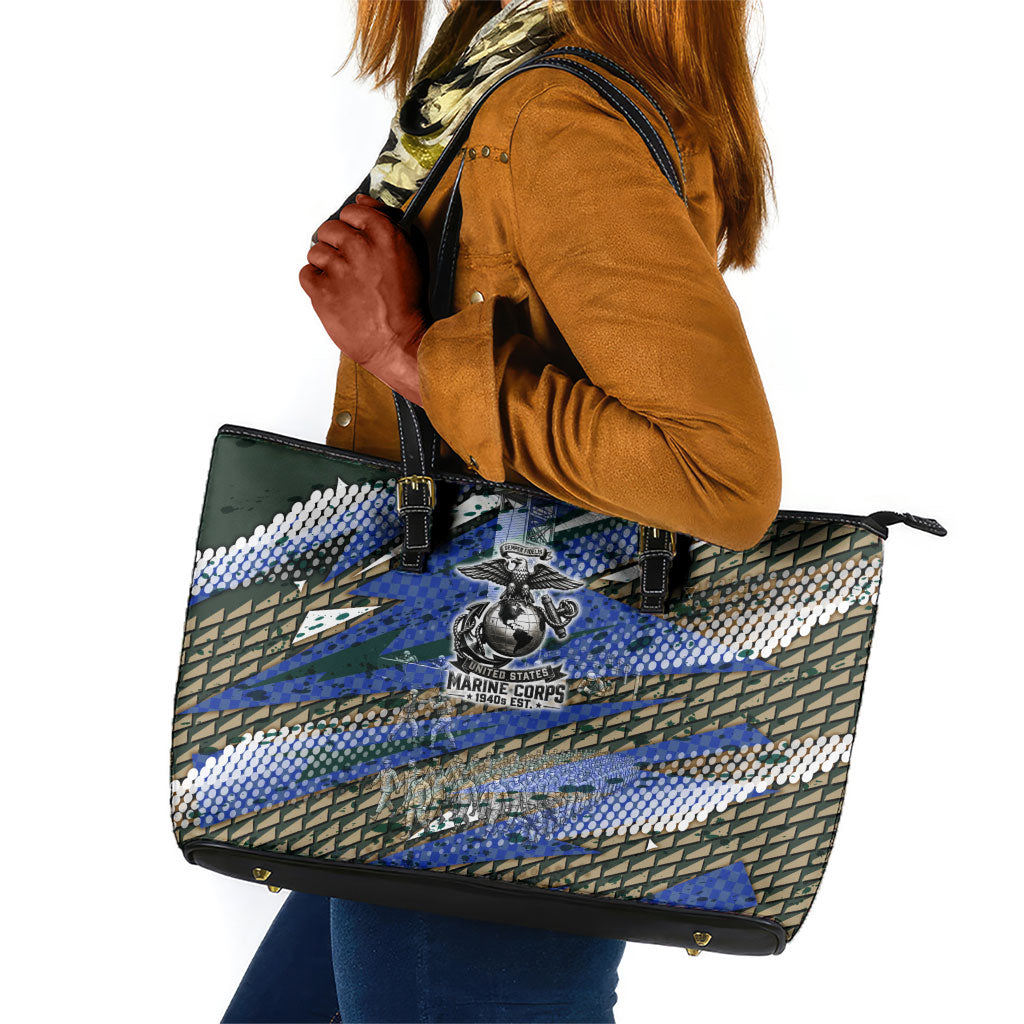 Montford Point Marines 1940s Est Leather Tote Bag The Right To Fight 20000 Military Camouflage Art