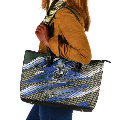 Montford Point Marines 1940s Est Leather Tote Bag The Right To Fight 20000 Military Camouflage Art