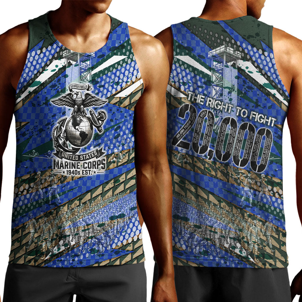 Montford Point Marines 1940s Est Men Tank Top The Right To Fight 20000 Military Camouflage Art