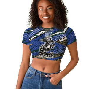 Montford Point Marines 1940s Est Raglan Cropped T shirt The Right To Fight 20000 Military Camouflage Art