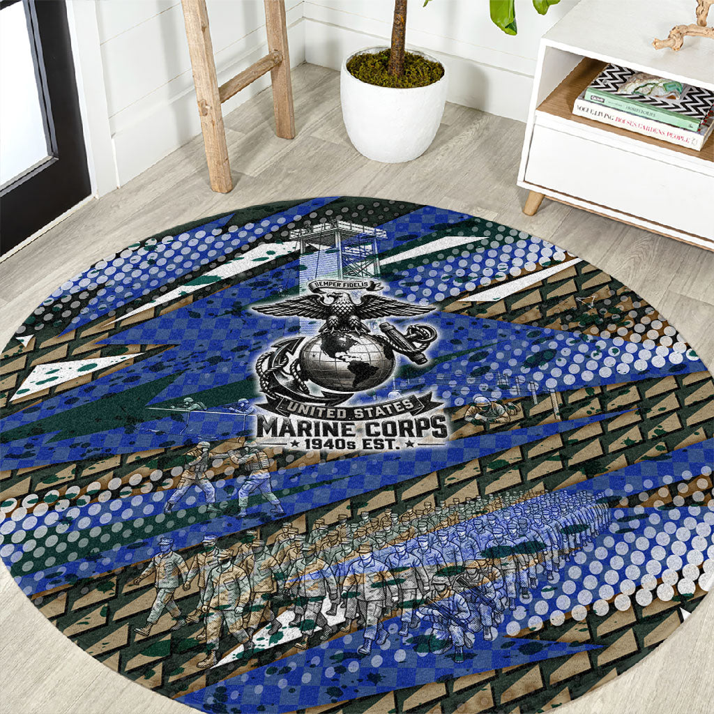 Montford Point Marines 1940s Est Round Carpet The Right To Fight 20000 Military Camouflage Art