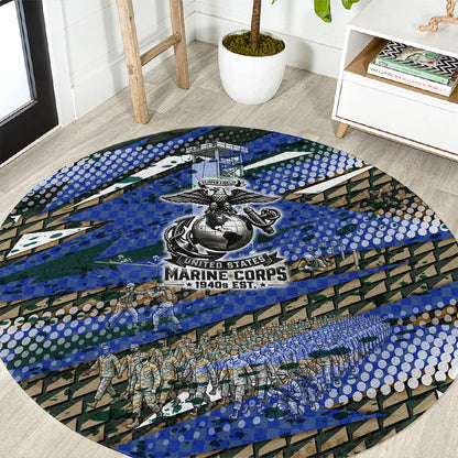 Montford Point Marines 1940s Est Round Carpet The Right To Fight 20000 Military Camouflage Art