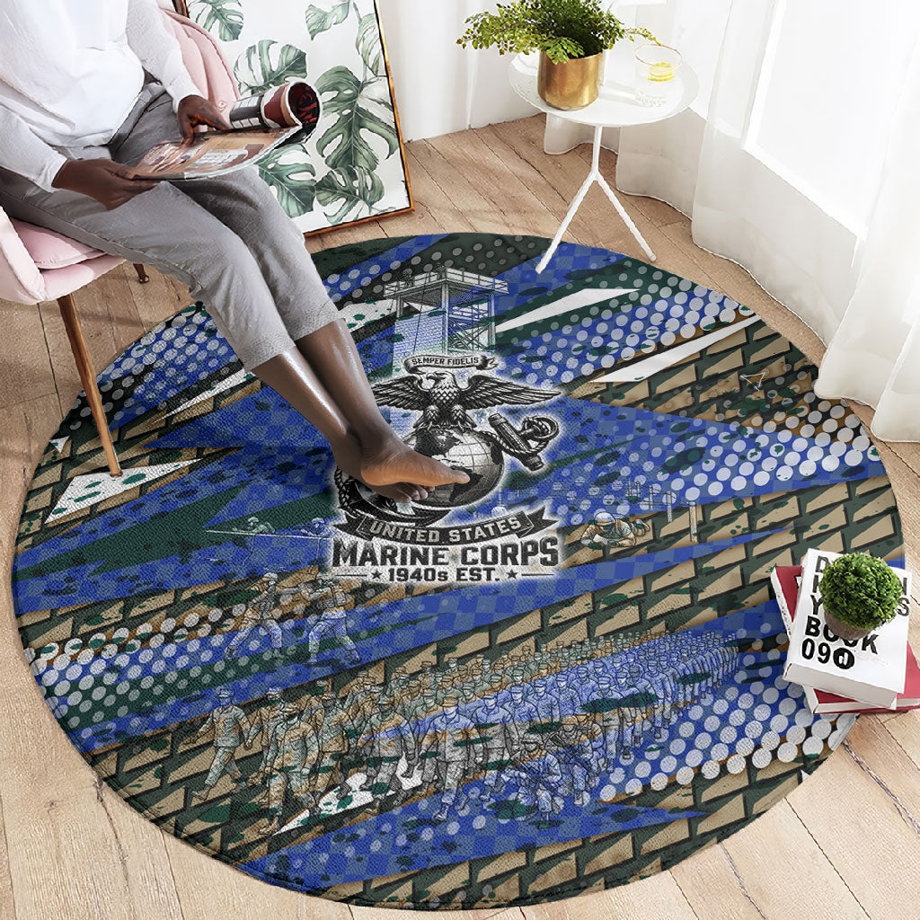 Montford Point Marines 1940s Est Round Carpet The Right To Fight 20000 Military Camouflage Art
