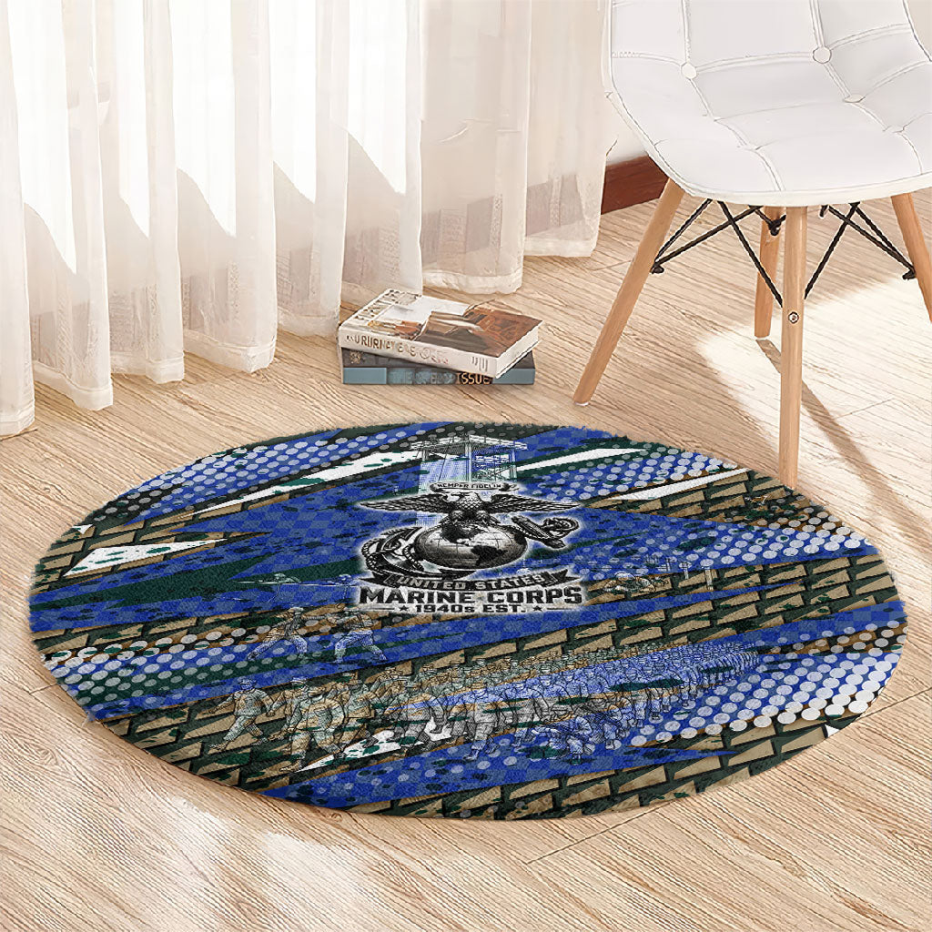 Montford Point Marines 1940s Est Round Carpet The Right To Fight 20000 Military Camouflage Art