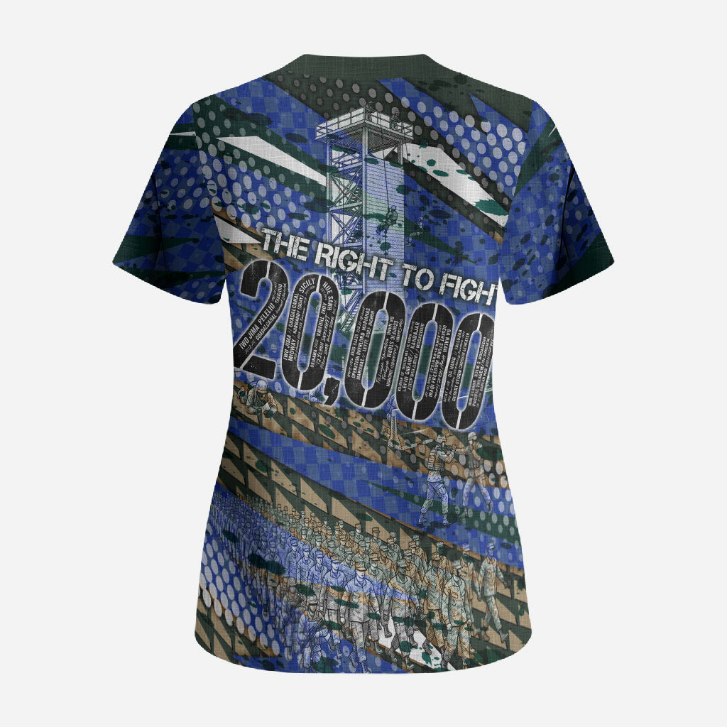 Montford Point Marines 1940s Est Scrub Top The Right To Fight 20000 Military Camouflage Art