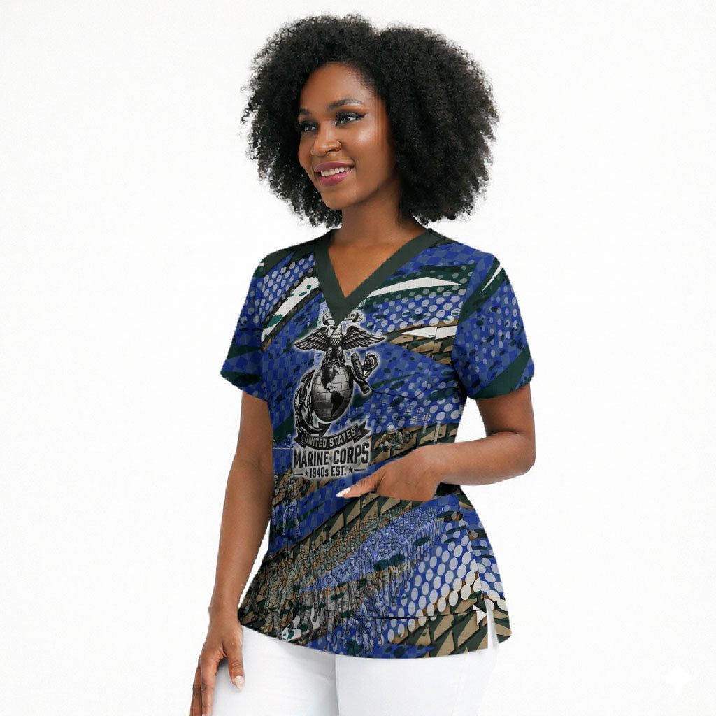 Montford Point Marines 1940s Est Scrub Top The Right To Fight 20000 Military Camouflage Art