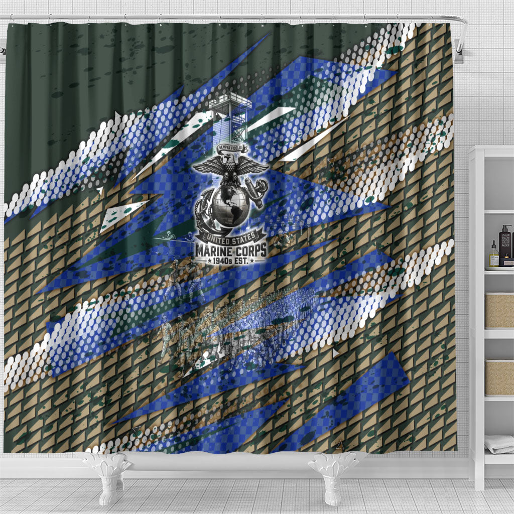 Montford Point Marines 1940s Est Shower Curtain The Right To Fight 20000 Military Camouflage Art