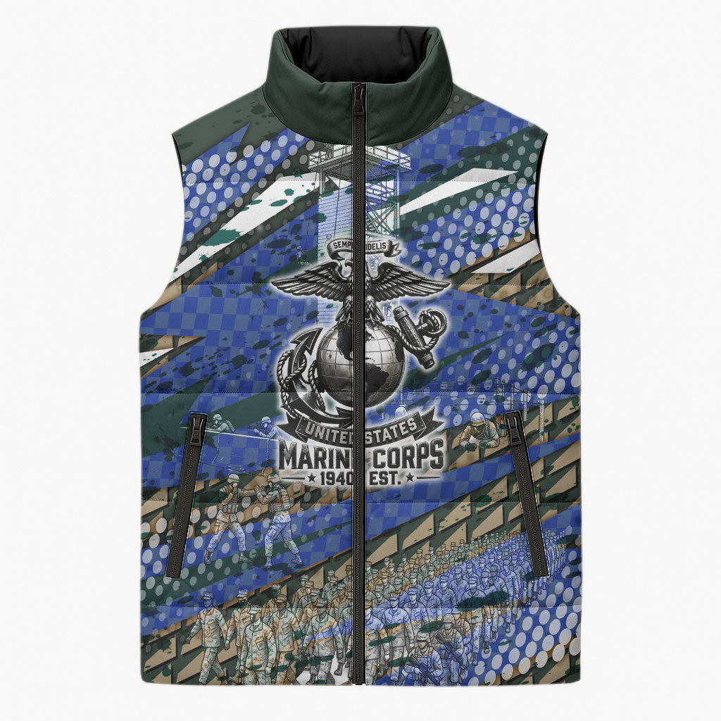 Montford Point Marines 1940s Est Sleeveless Puffer Jacket The Right To Fight 20000 Military Camouflage Art
