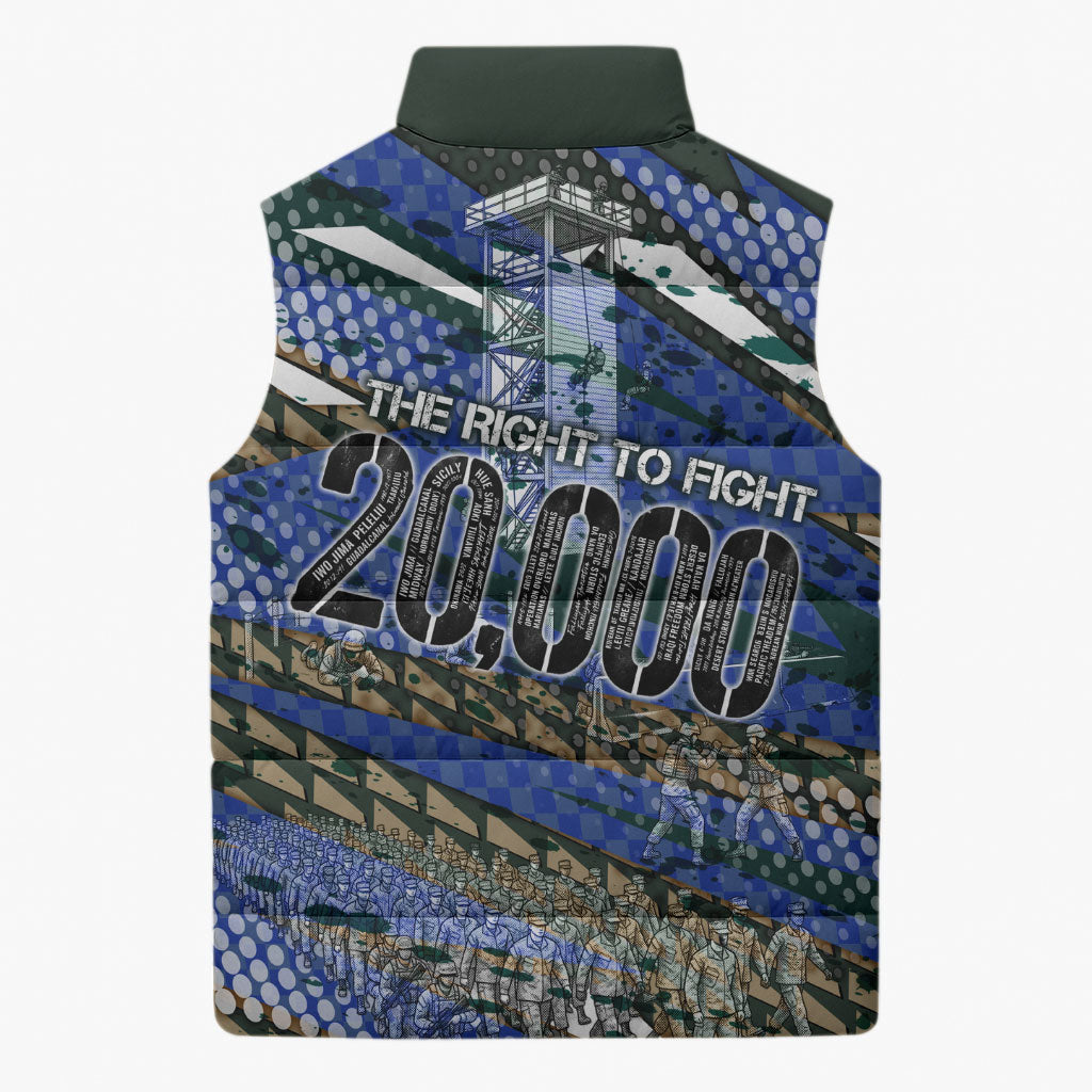 Montford Point Marines 1940s Est Sleeveless Puffer Jacket The Right To Fight 20000 Military Camouflage Art