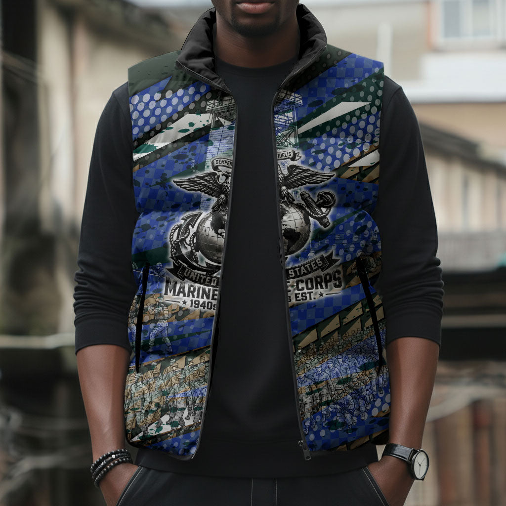Montford Point Marines 1940s Est Sleeveless Puffer Jacket The Right To Fight 20000 Military Camouflage Art