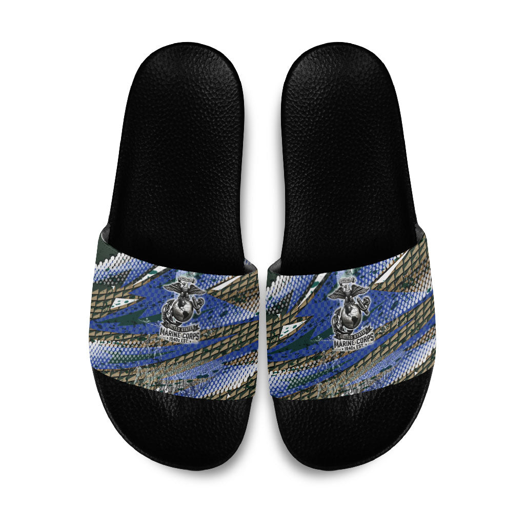 Montford Point Marines 1940s Est Slide Sandals The Right To Fight 20000 Military Camouflage Art