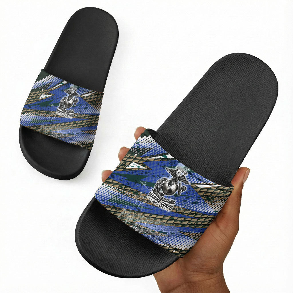 Montford Point Marines 1940s Est Slide Sandals The Right To Fight 20000 Military Camouflage Art