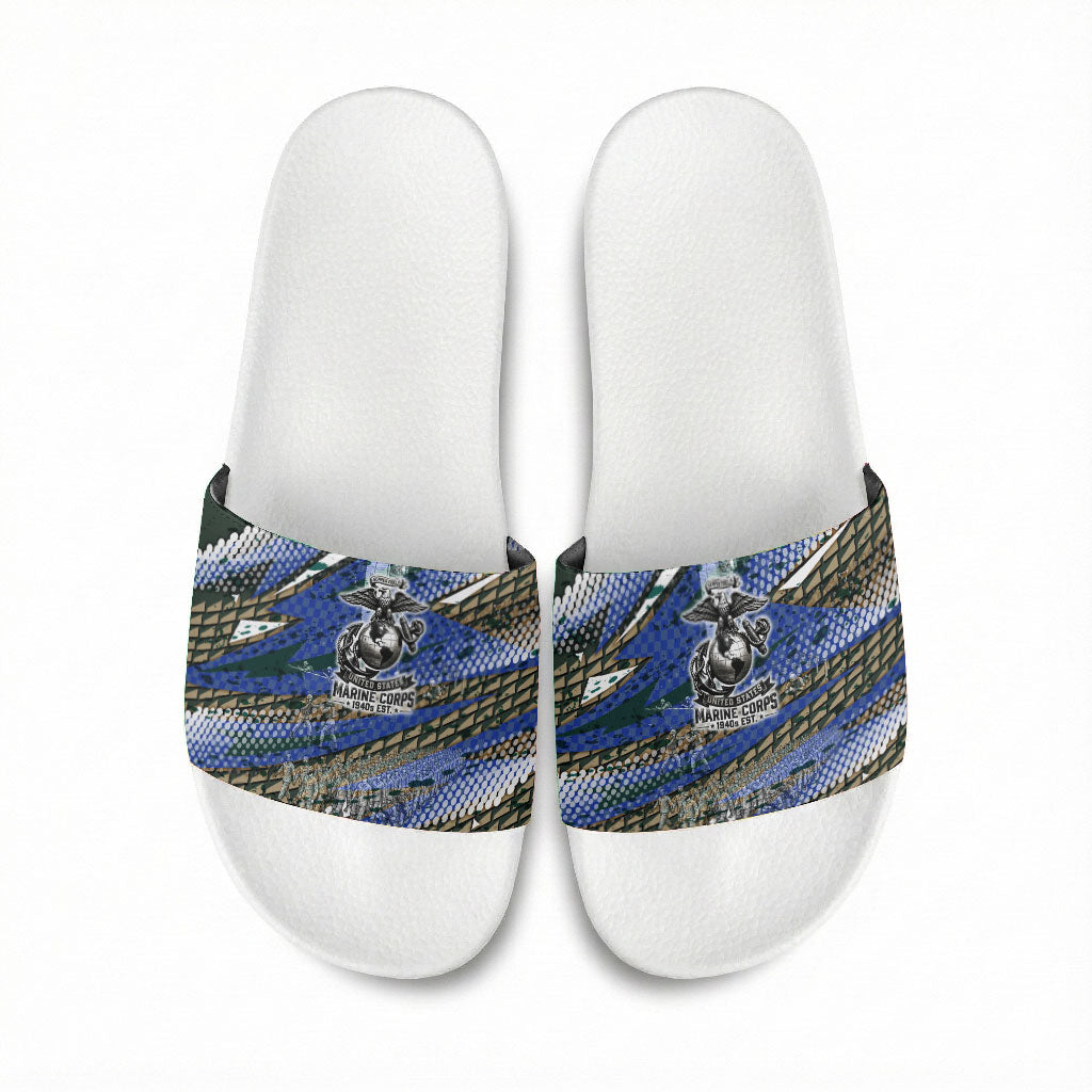 Montford Point Marines 1940s Est Slide Sandals The Right To Fight 20000 Military Camouflage Art