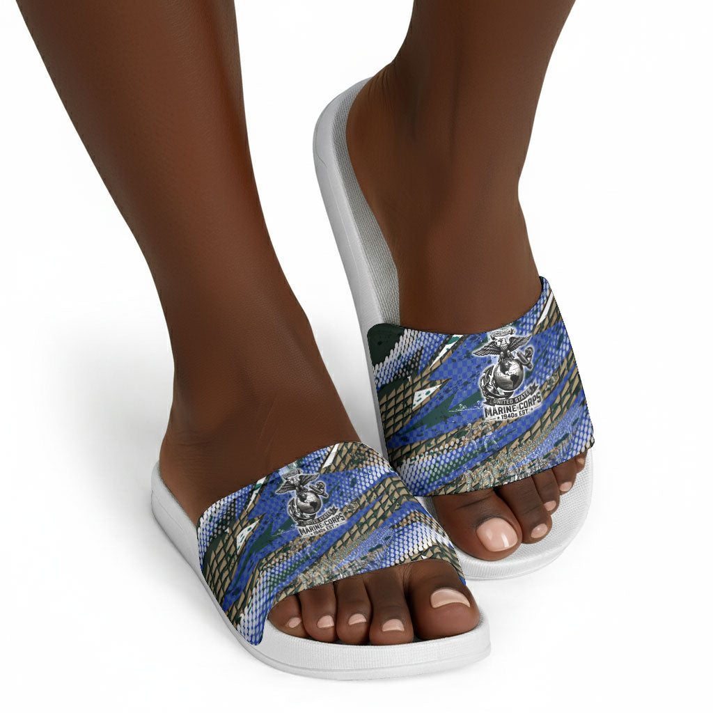 Montford Point Marines 1940s Est Slide Sandals The Right To Fight 20000 Military Camouflage Art