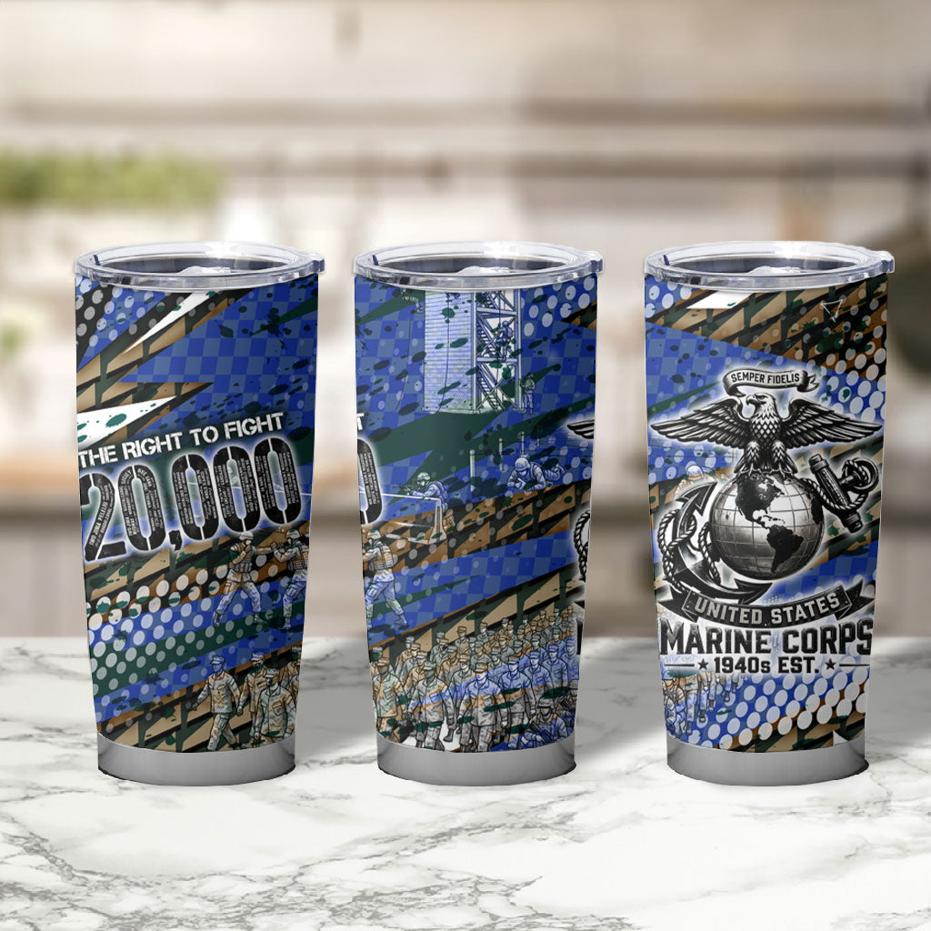 Montford Point Marines 1940s Est Tumbler Cup The Right To Fight 20000 Military Camouflage Art
