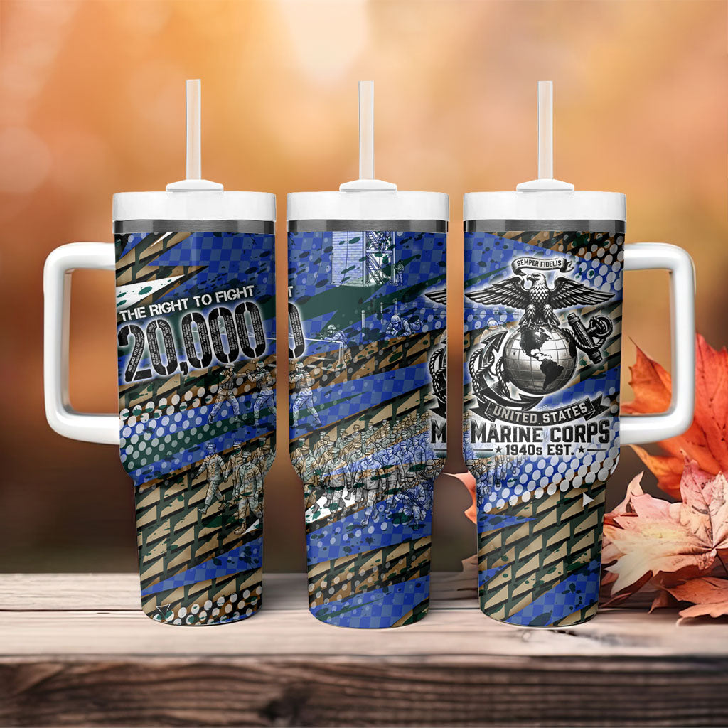 Montford Point Marines 1940s Est Tumbler With Handle The Right To Fight 20000 Military Camouflage Art