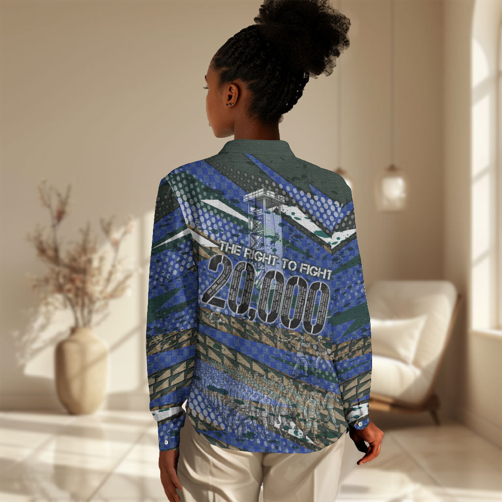 Montford Point Marines 1940s Est Women Casual Shirt The Right To Fight 20000 Military Camouflage Art
