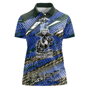 Montford Point Marines 1940s Est Women Polo Shirt The Right To Fight 20000 Military Camouflage Art