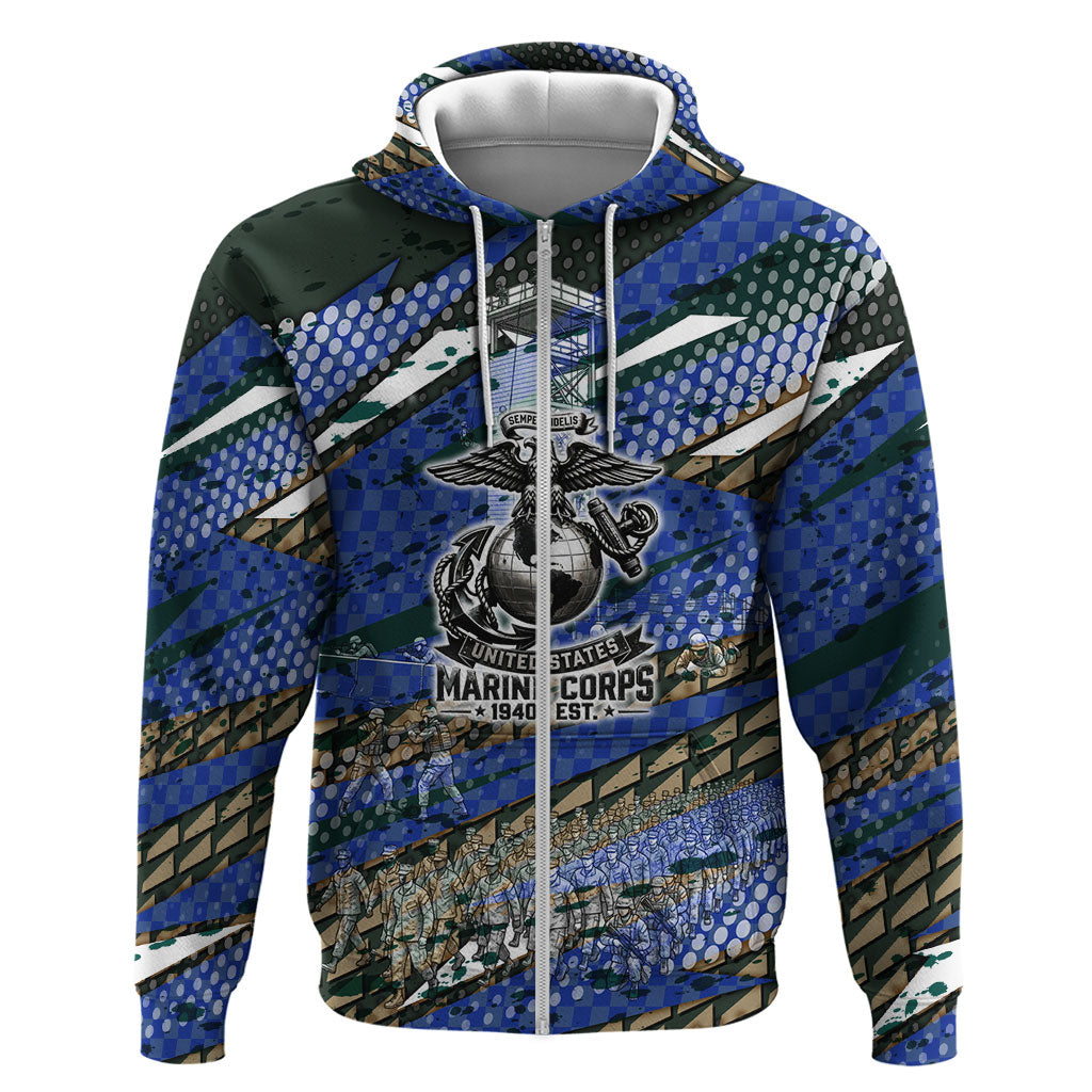 Montford Point Marines 1940s Est Zip Hoodie The Right To Fight 20000 Military Camouflage Art