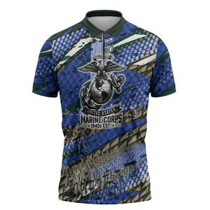 Montford Point Marines 1940s Est Zipper Polo Shirt The Right To Fight 20000 Military Camouflage Art