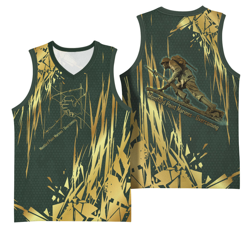 Montford Point Marines Overcoming Basketball Jersey Military History Camouflage Art
