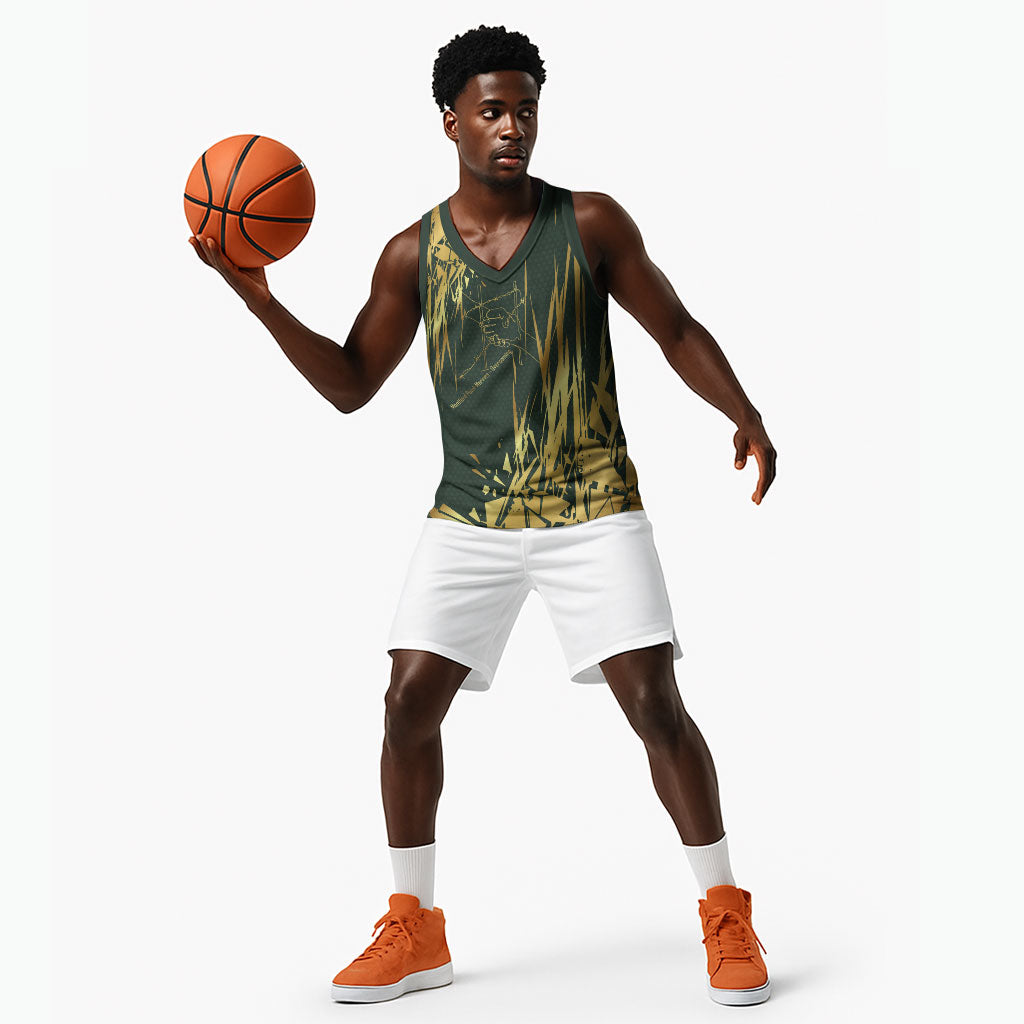 Montford Point Marines Overcoming Basketball Jersey Military History Camouflage Art