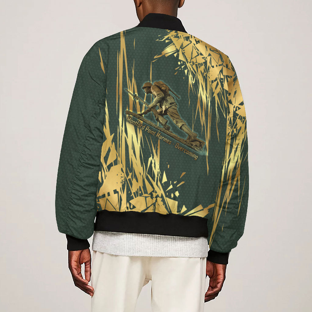 Montford Point Marines Overcoming Bomber Jacket Military History Camouflage Art