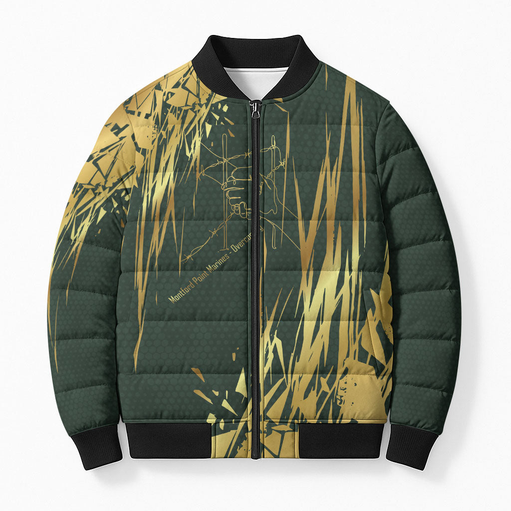 Montford Point Marines Overcoming Bomber Puffer Jacket Military History Camouflage Art