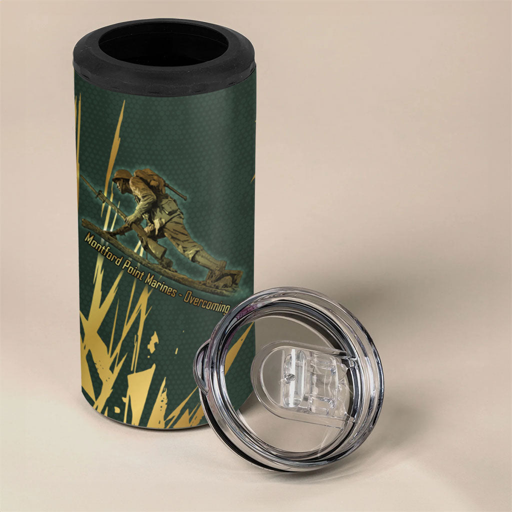 Montford Point Marines Overcoming 4 in 1 Can Cooler Tumbler Military History Camouflage Art