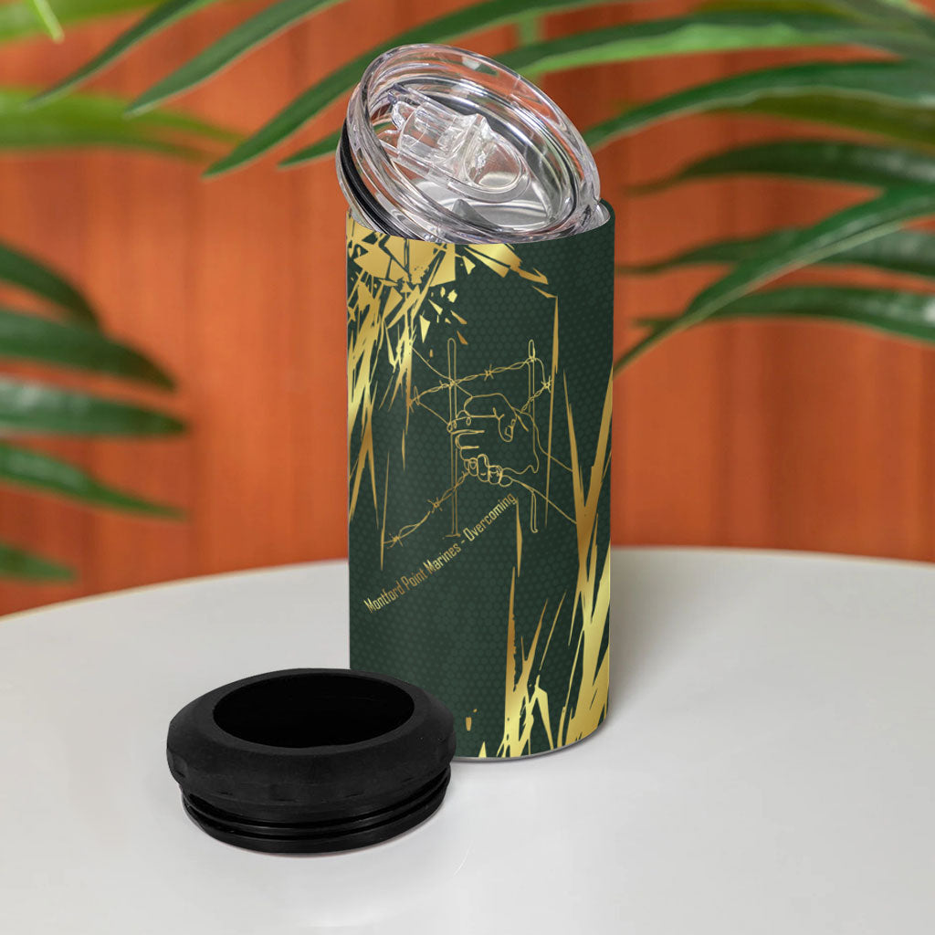 Montford Point Marines Overcoming 4 in 1 Can Cooler Tumbler Military History Camouflage Art