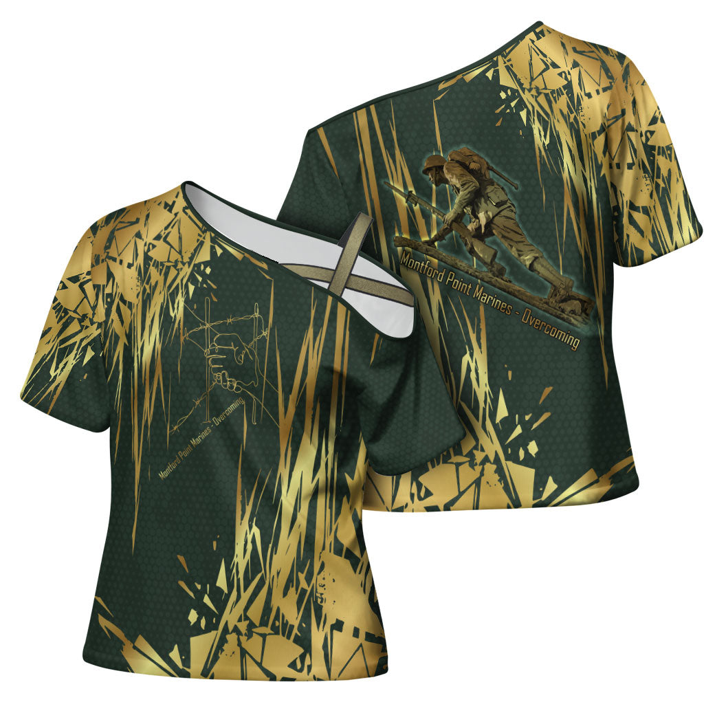 Montford Point Marines Overcoming Cross Shoulder Shirt Military History Camouflage Art