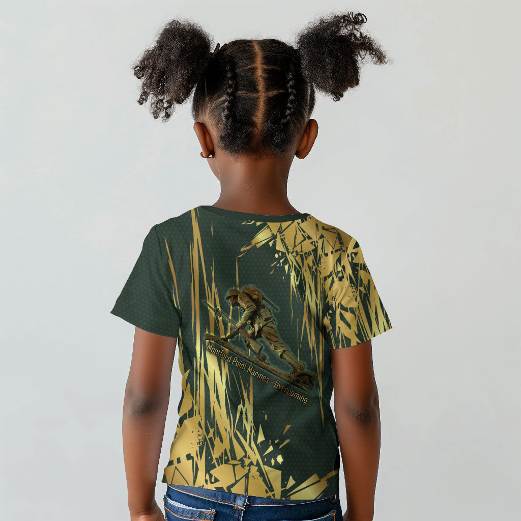 Montford Point Marines Overcoming Kid T shirt Military History Camouflage Art