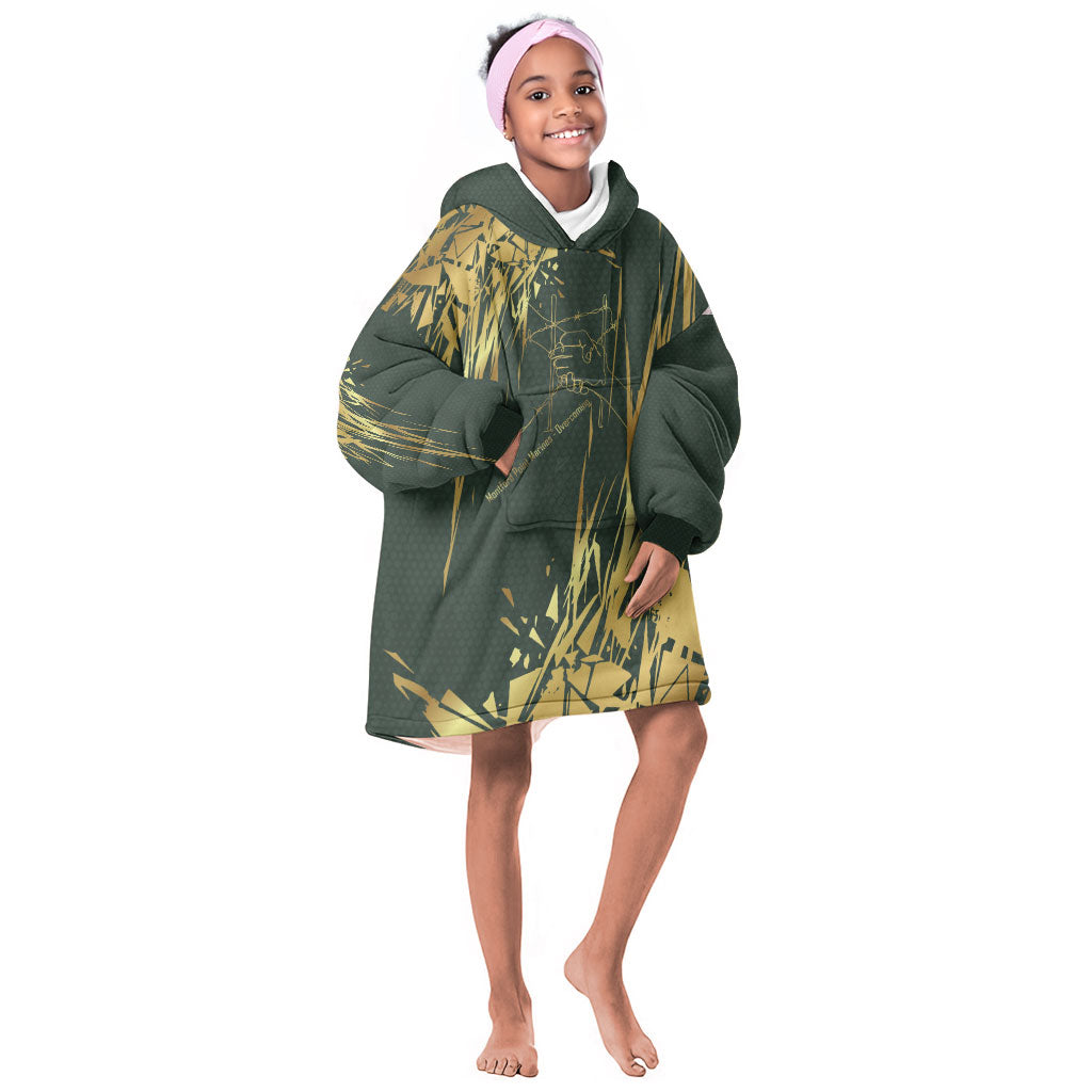 Montford Point Marines Overcoming Kid Wearable Blanket Hoodie Military History Camouflage Art
