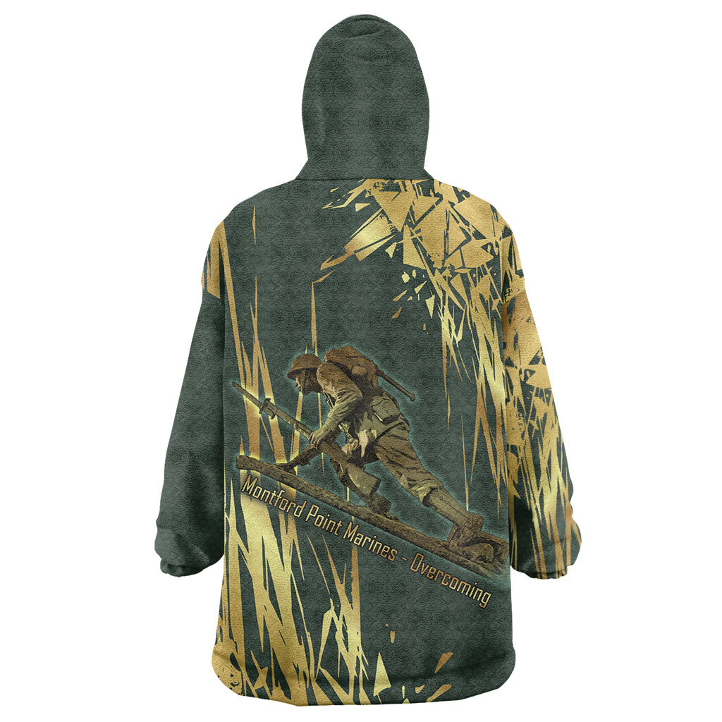Montford Point Marines Overcoming Kid Wearable Blanket Hoodie Military History Camouflage Art