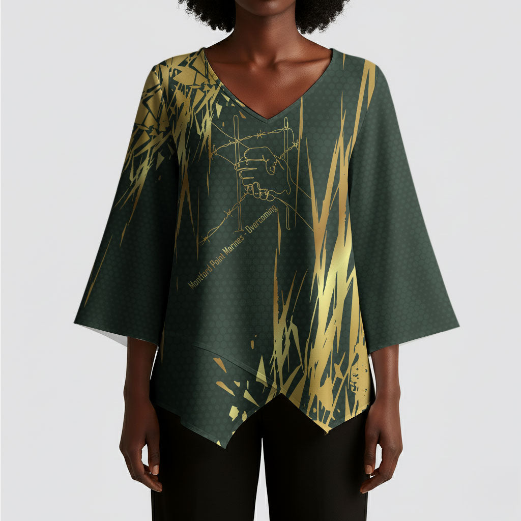 Montford Point Marines Overcoming Kimono Sleeve Blouse Military History Camouflage Art