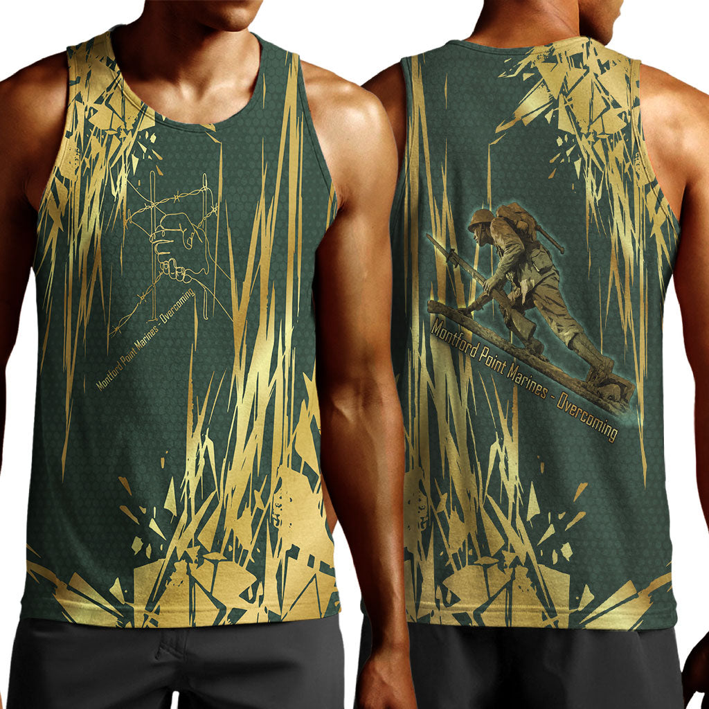 Montford Point Marines Overcoming Men Tank Top Military History Camouflage Art