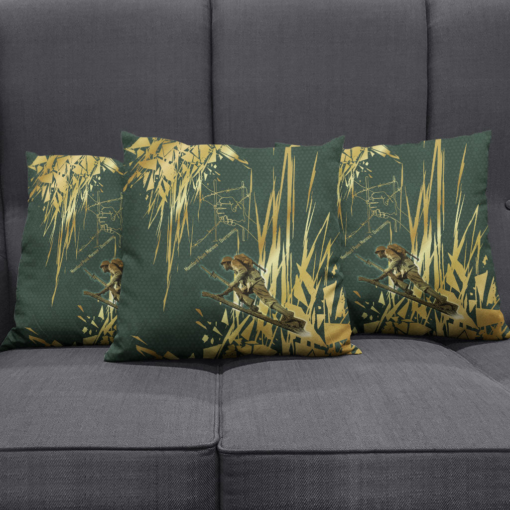Montford Point Marines Overcoming Pillow Cover Military History Camouflage Art