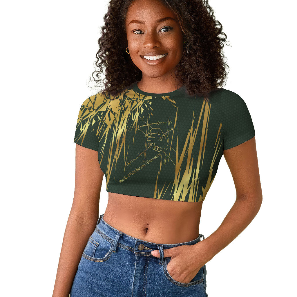 Montford Point Marines Overcoming Raglan Cropped T shirt Military History Camouflage Art