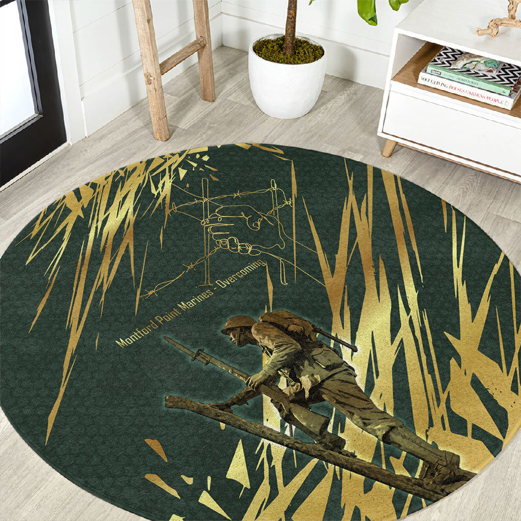 Montford Point Marines Overcoming Round Carpet Military History Camouflage Art